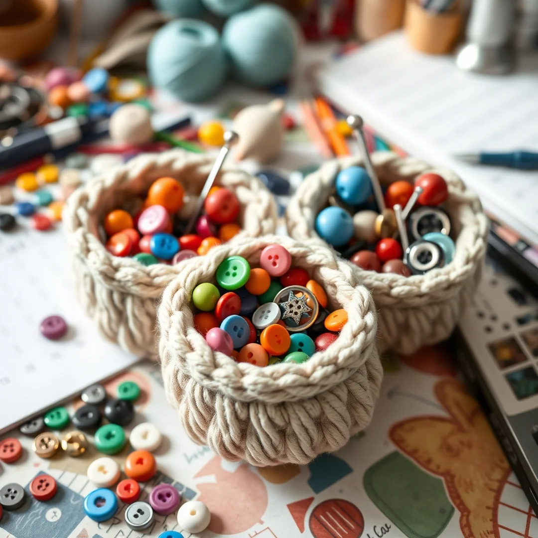 Cute Mini Baskets - 17 Cute Crochet Ideas for Beginners Easy Fun Creative Projects