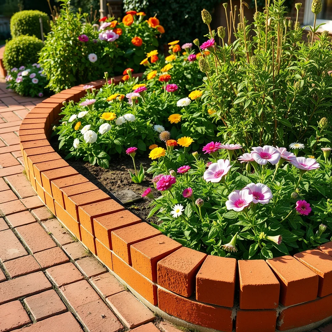 Terracotta Brick Edging - 17 DIY Flower Bed Border Ideas for Garden Edging Style