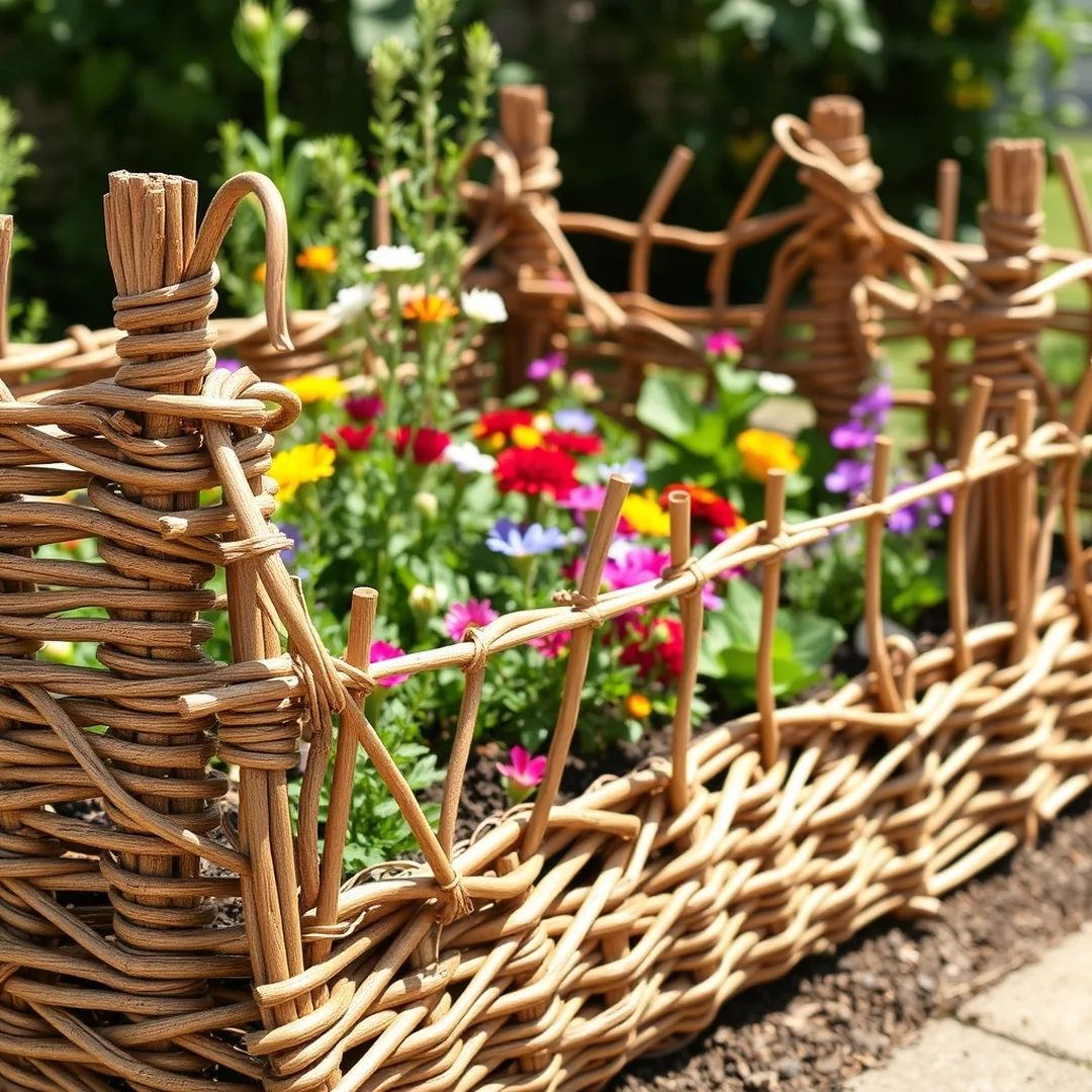 Woven Willow Borders - 17 DIY Flower Bed Border Ideas for Garden Edging Style