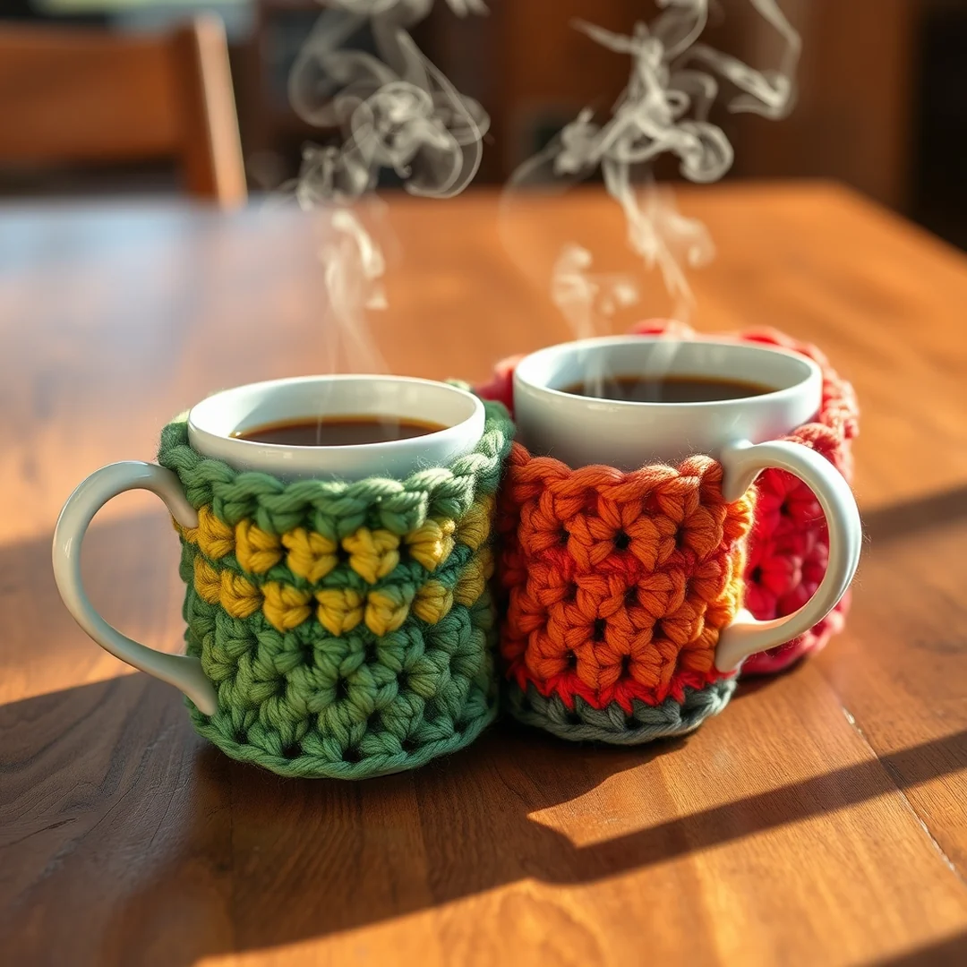 Simple Mug Cozies - 17 Easy Crochet Ideas for Beginners Simple and Creative