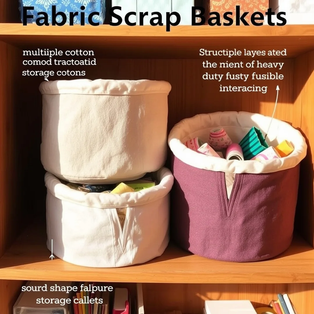 Fabric Scrap Baskets - 17 Easy Sewing Projects That Look Cute and Useful Ideas