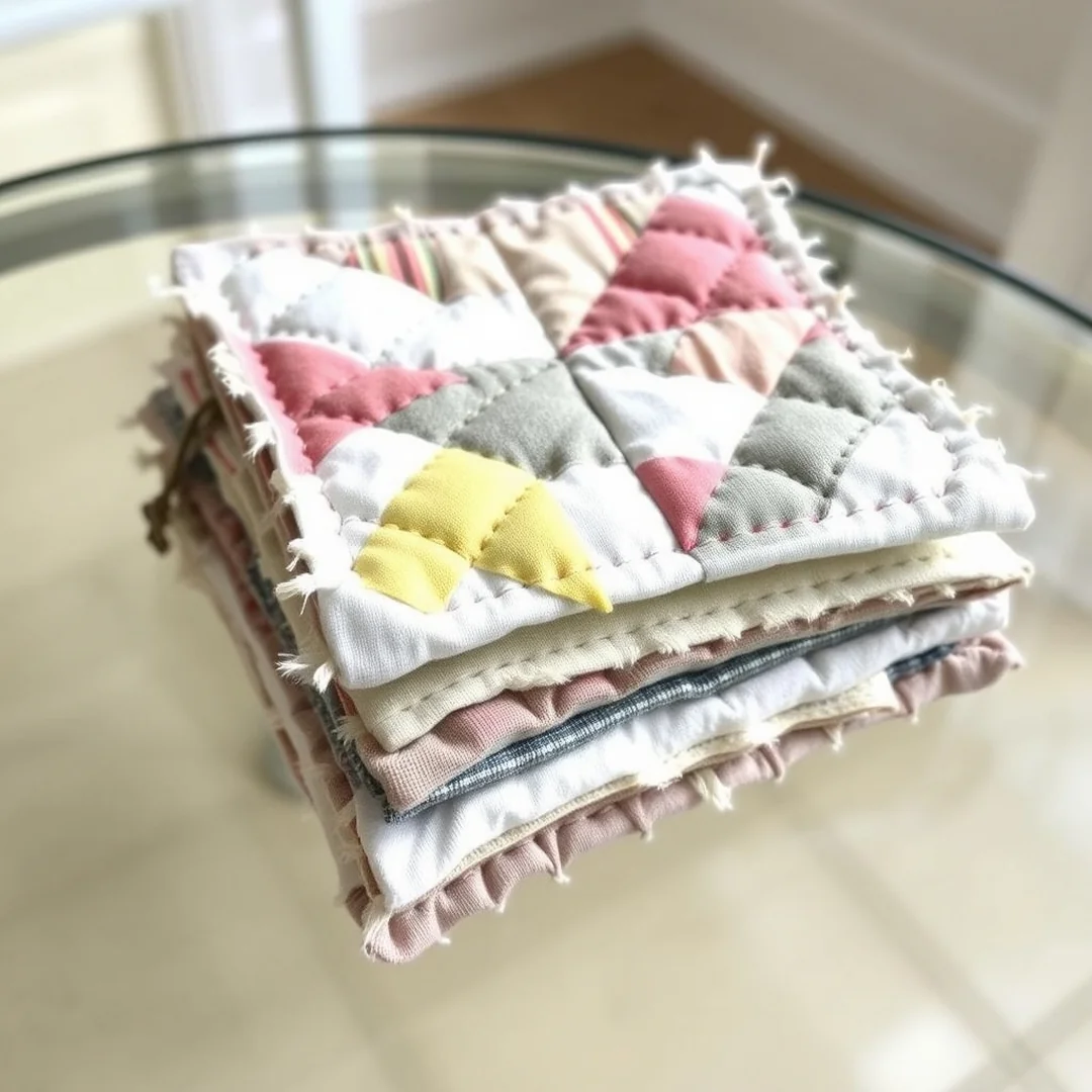 Quilted Fabric Coasters - 17 Easy Sewing Projects That Look Cute and Useful Ideas