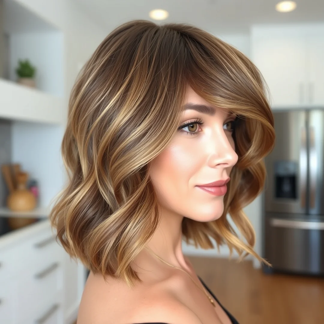 Shoulder-Length Layered Curtain Bangs - 17 Face Framing Curtain Bangs Wavy Hair Layered Styles