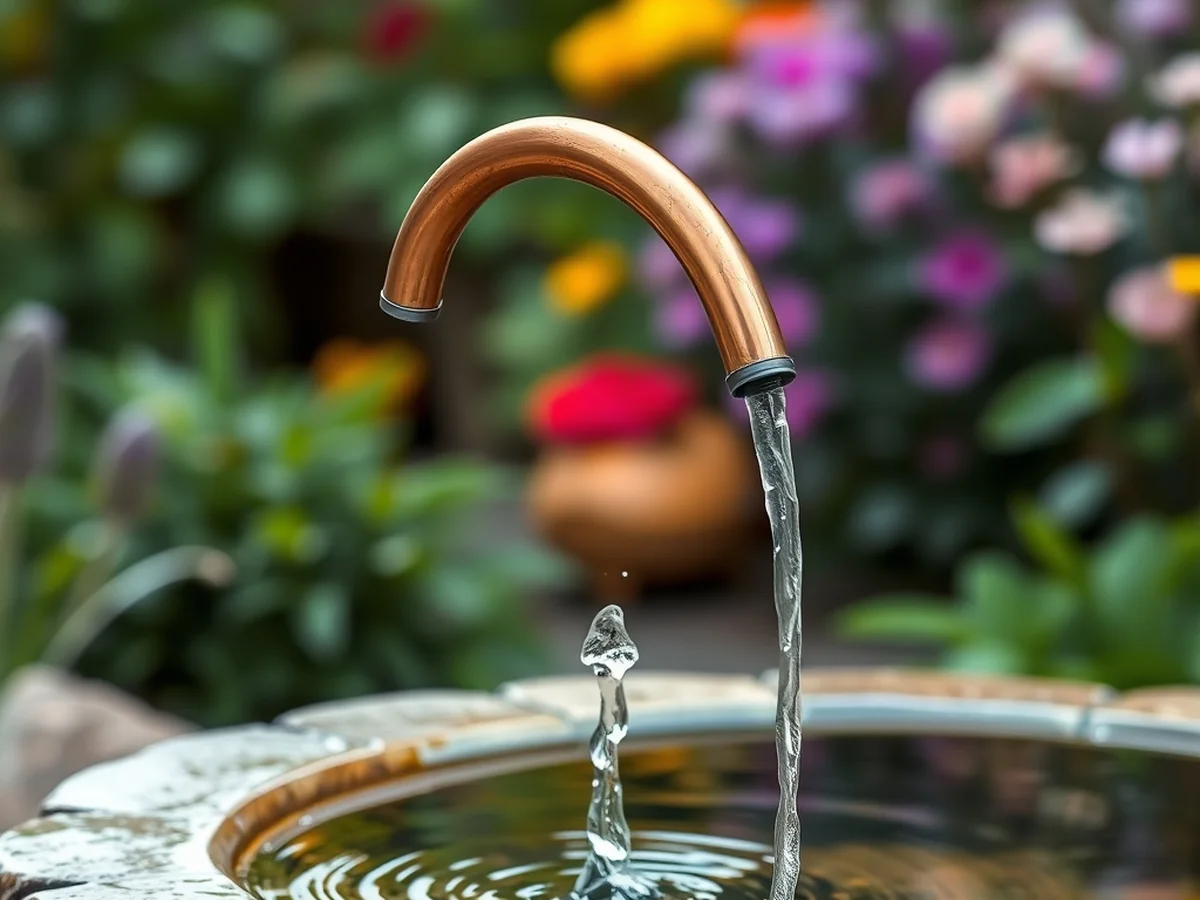 Copper Tubing Spout - 17 Homemade Water Fountain Ideas for Garden Oasis