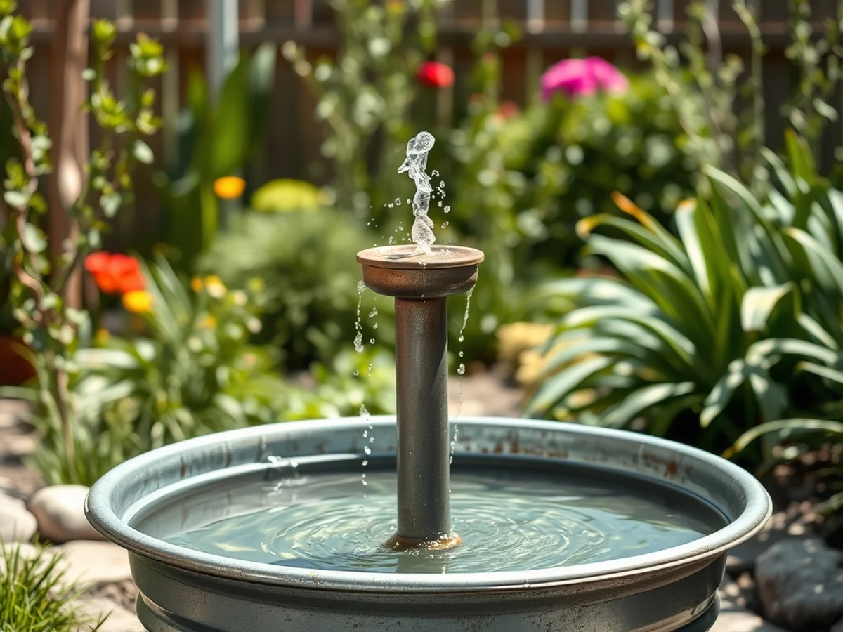 Galvanized Tub Fountain - 17 Homemade Water Fountain Ideas for Garden Oasis