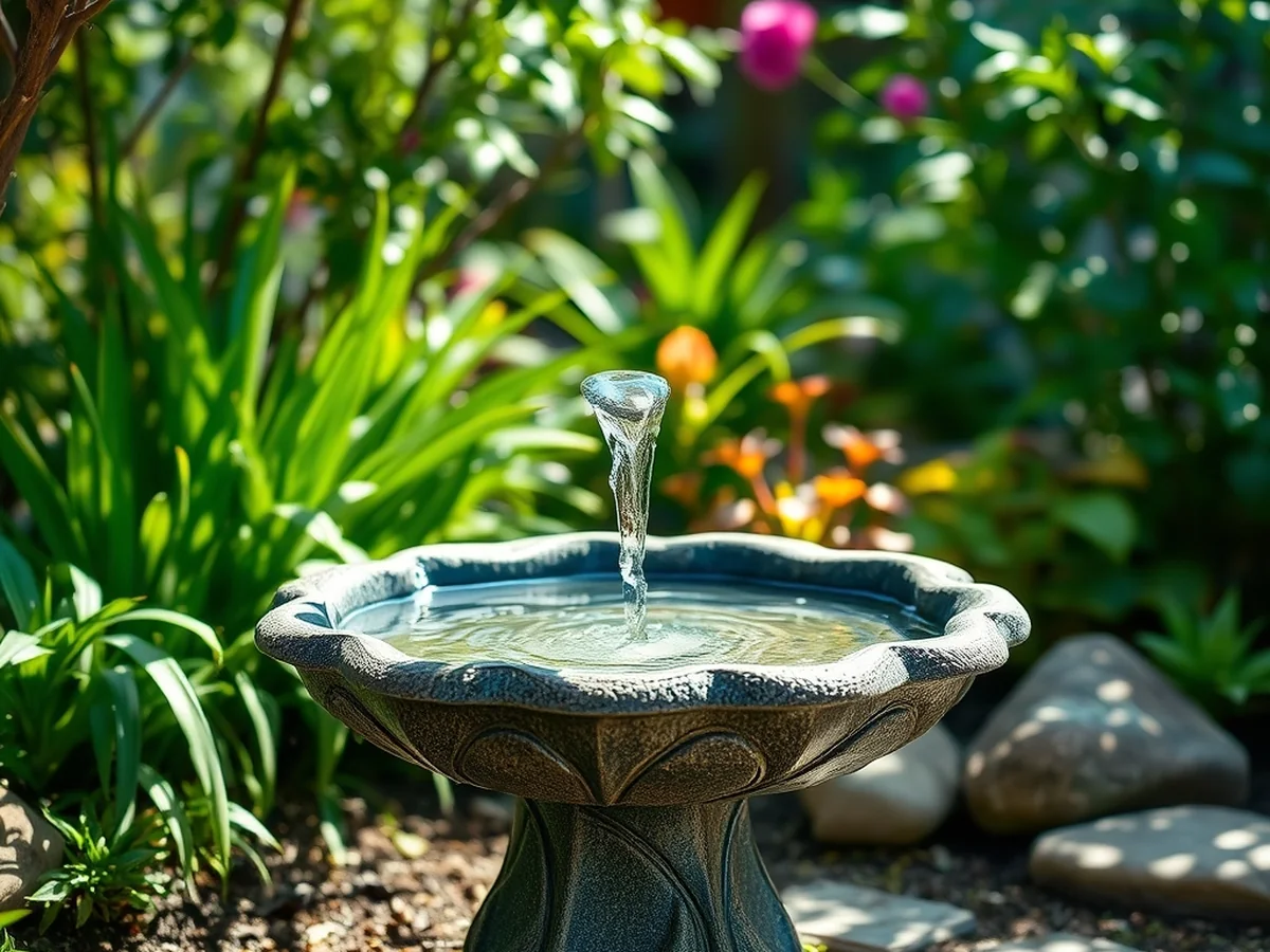 Resin Bird Bath - 17 Homemade Water Fountain Ideas for Garden Oasis
