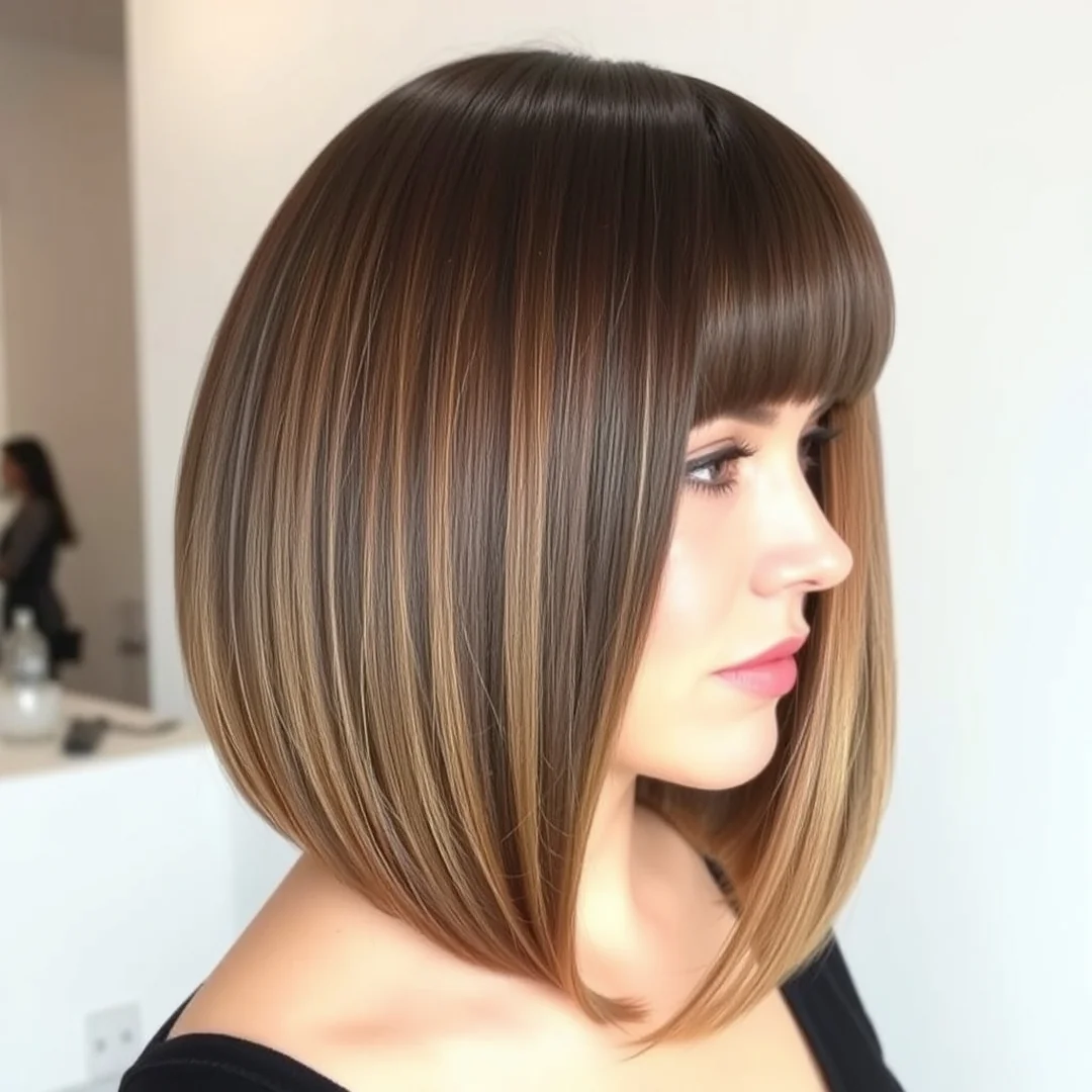 Round Brush Technique - 17 Long Bob Side Bangs Soft Structured Modern Style Now
