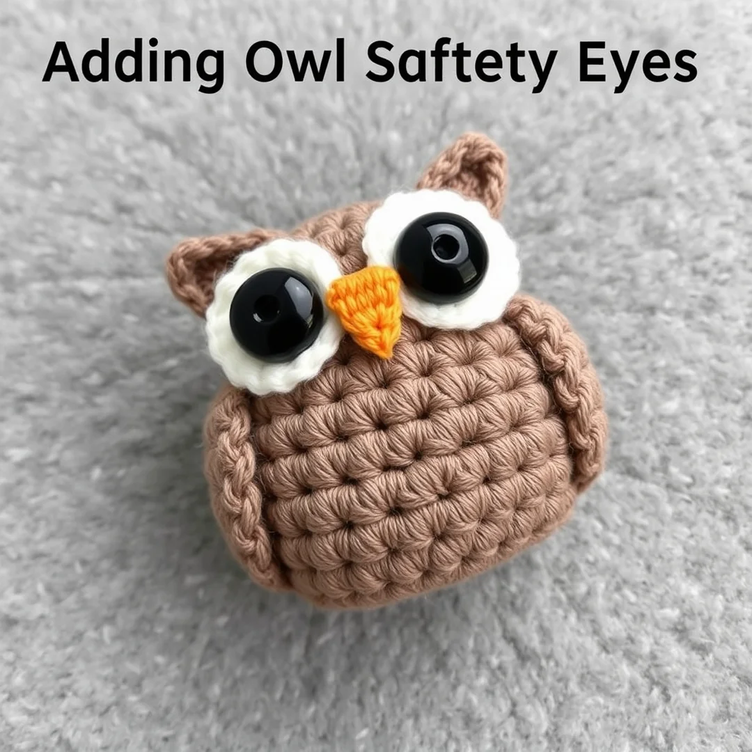Adding Owl Safety Eyes - 17 Owl Crochet Pattern Free Cute Amigurumi Beginner Ideas