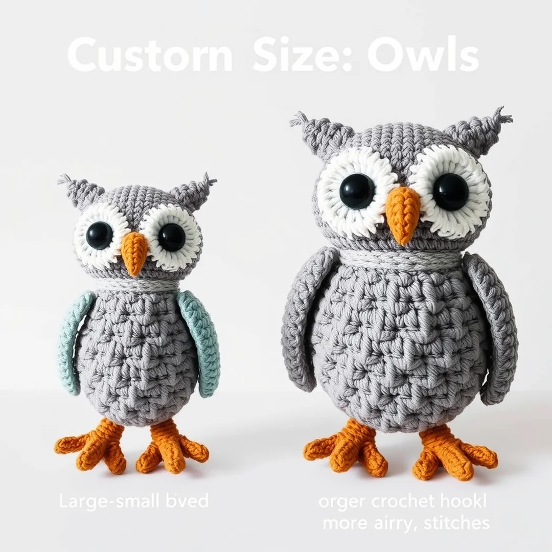 Custom Size Owls - 17 Owl Crochet Pattern Free Cute Amigurumi Beginner Ideas