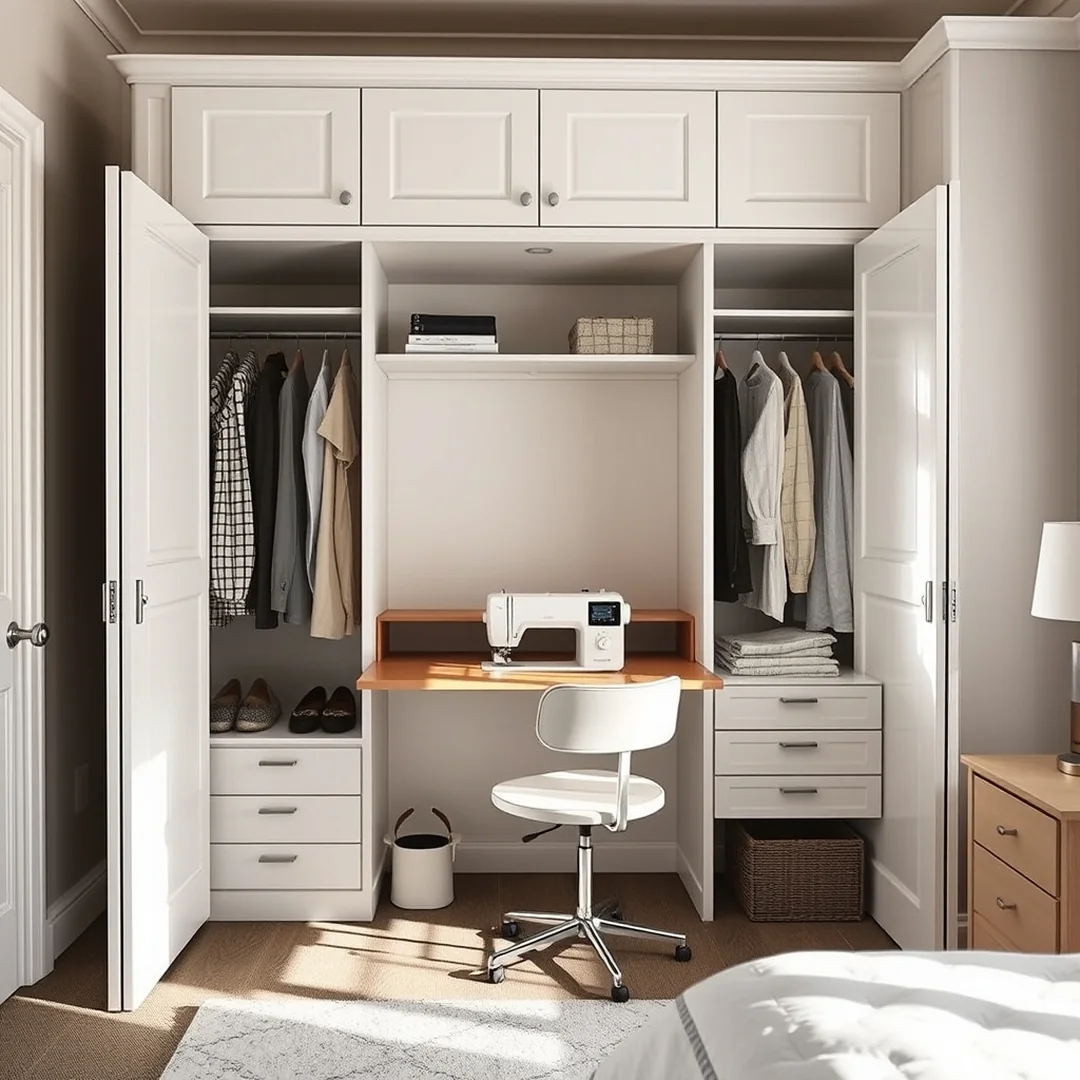 Hidden Sewing Stations - 17 Sewing Area Ideas for Small Spaces Feel Bigger Smart