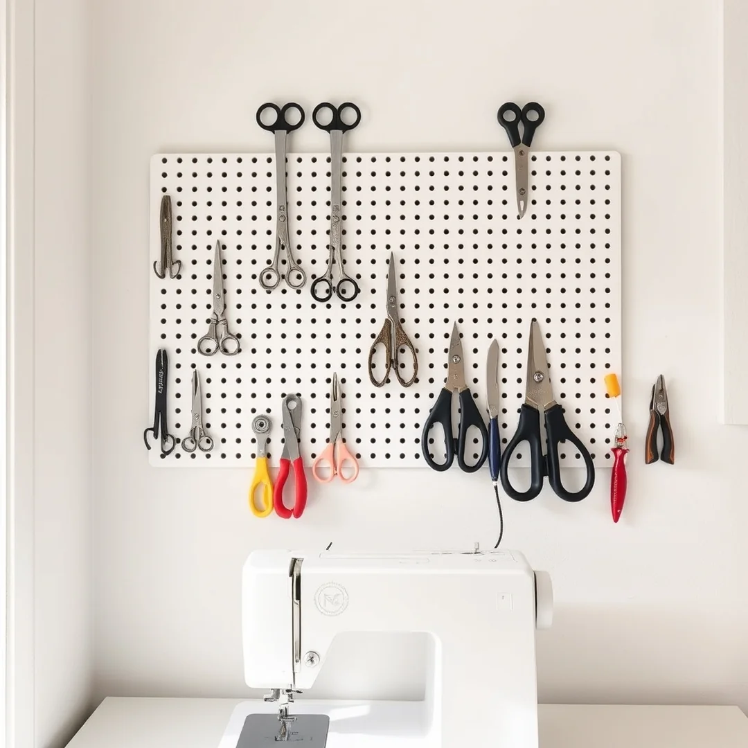 Vertical Pegboard Walls - 17 Sewing Area Ideas for Small Spaces Feel Bigger Smart
