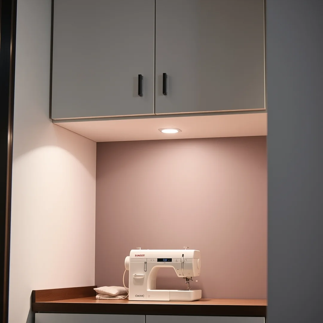 Slim Under-Cabinet Lighting - 17 Sewing Area Ideas for Small Spaces Feel Bigger Smart