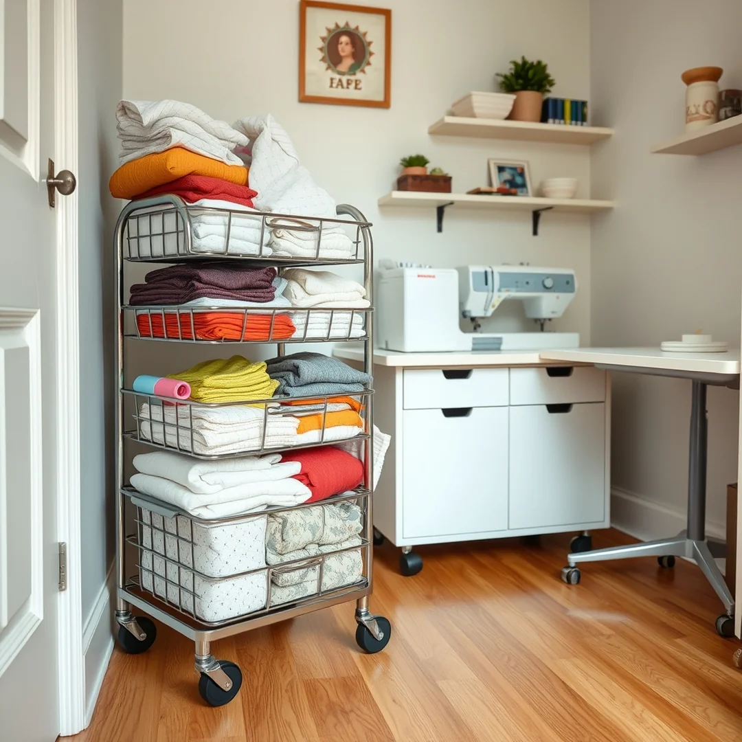 Rolling Supply Carts - 17 Sewing Area Ideas for Small Spaces Feel Bigger Smart