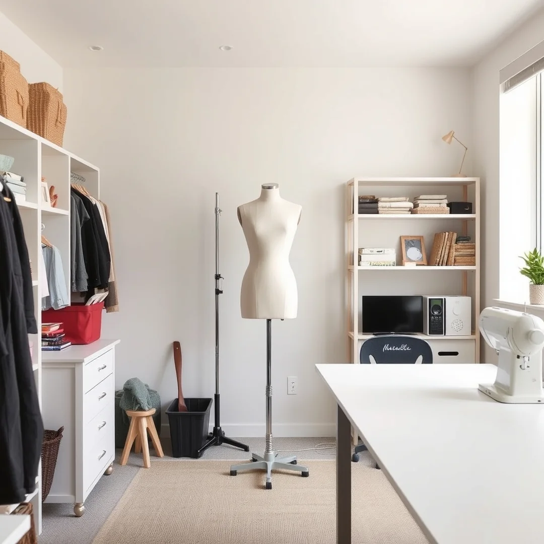 Dress Form Corner - 17 Small Sewing Room Ideas for Spacious Organized Setup