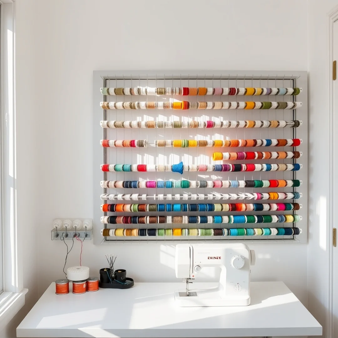 Thread Rack Placement - 17 Small Sewing Room Ideas for Spacious Organized Setup