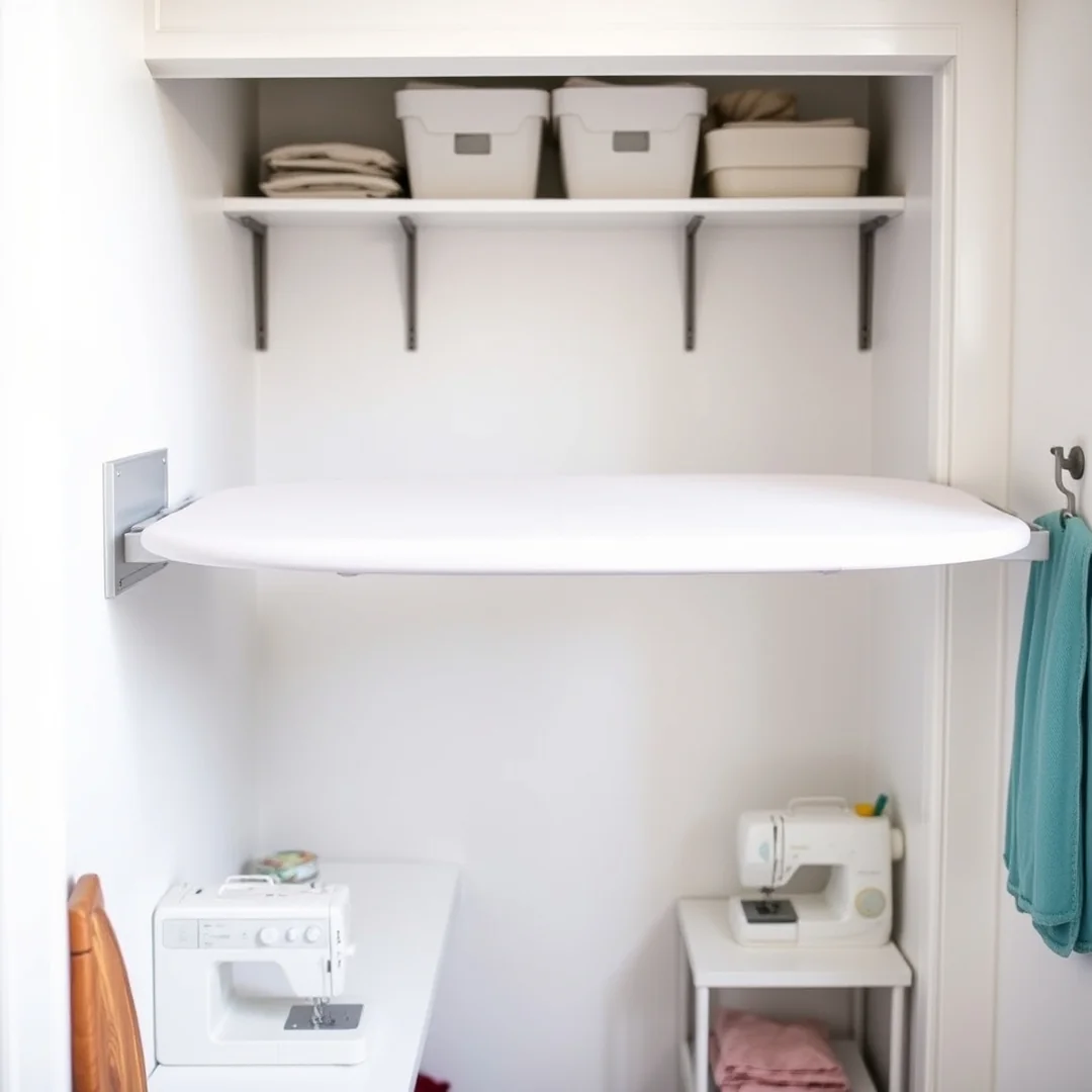 Folding Ironing Board - 17 Small Sewing Room Ideas for Spacious Organized Setup