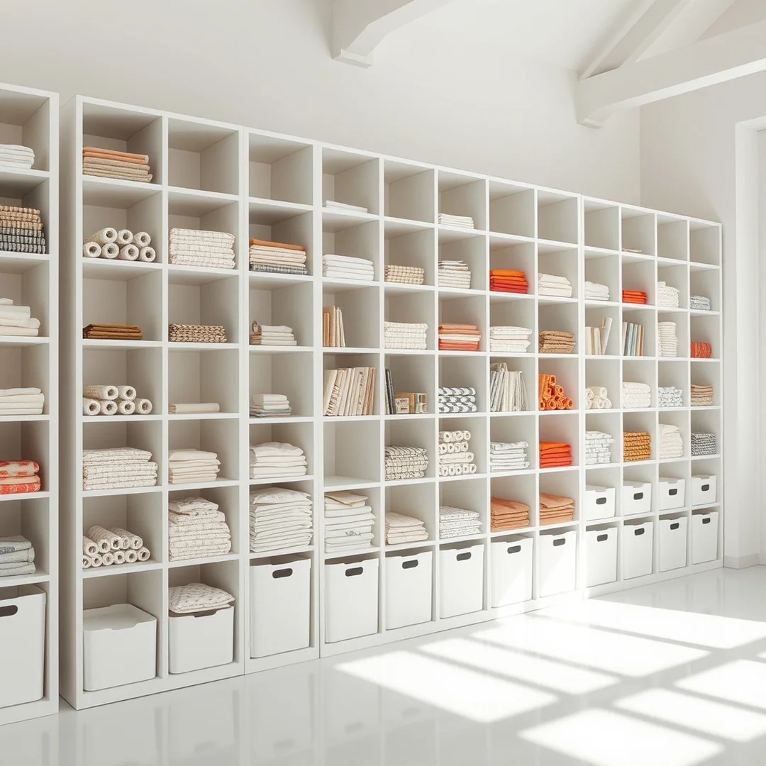 IKEA Shelving Units - 17 Small Sewing Room Ideas for Spacious Organized Setup