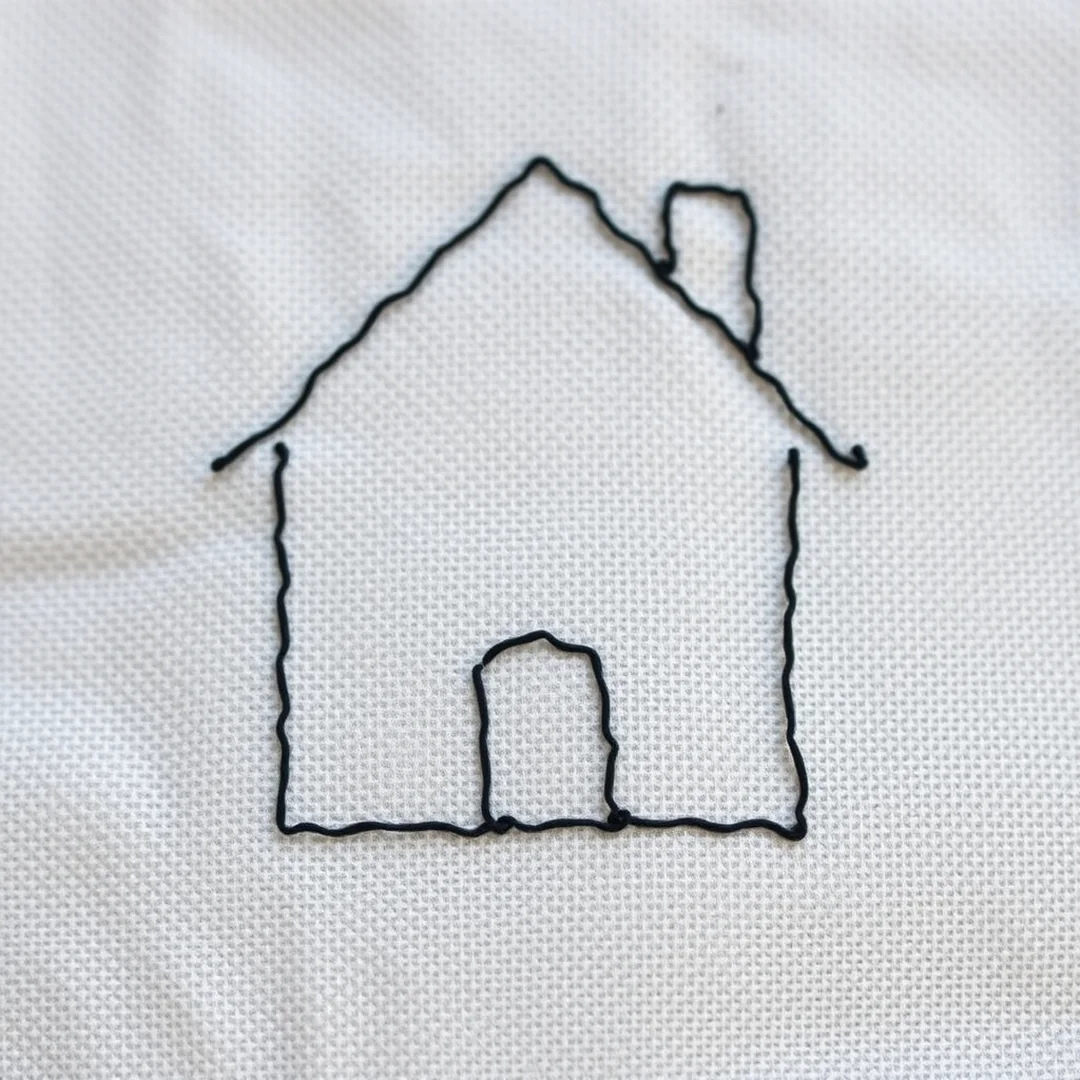 Easy House Outline - 18 Beginner Embroidery Patterns Easy Beautiful Designs