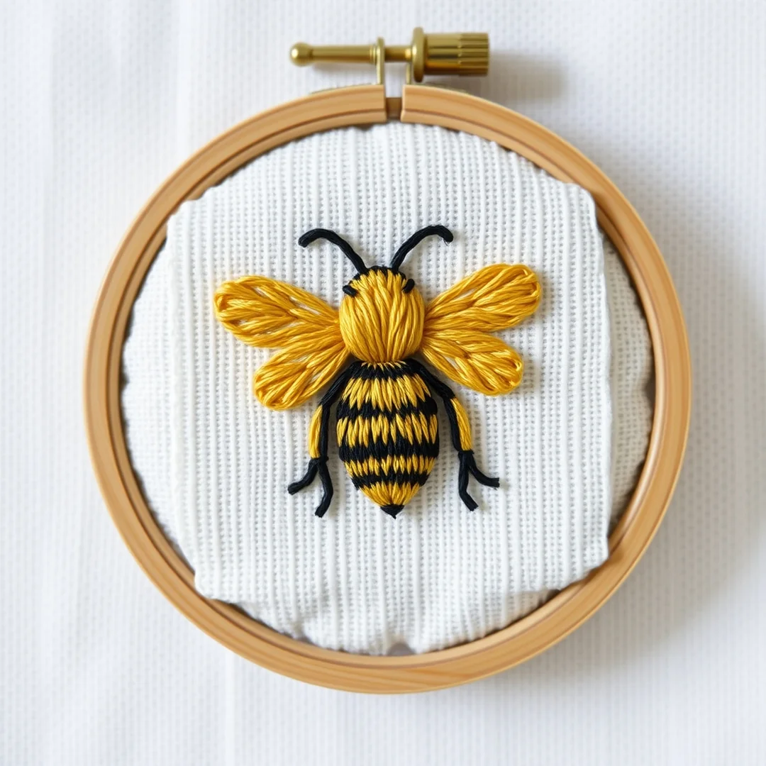 Cute Bee Motif - 18 Beginner Embroidery Patterns Easy Beautiful Designs