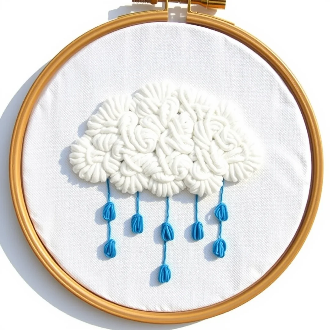 Cloud and Rain Design - 18 Beginner Embroidery Patterns Easy Beautiful Designs