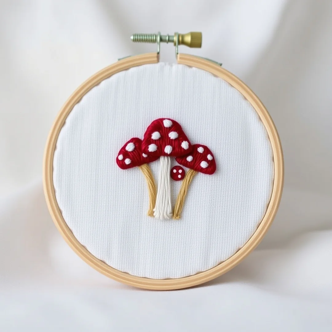 Small Mushroom Cluster - 18 Beginner Embroidery Patterns Easy Beautiful Designs
