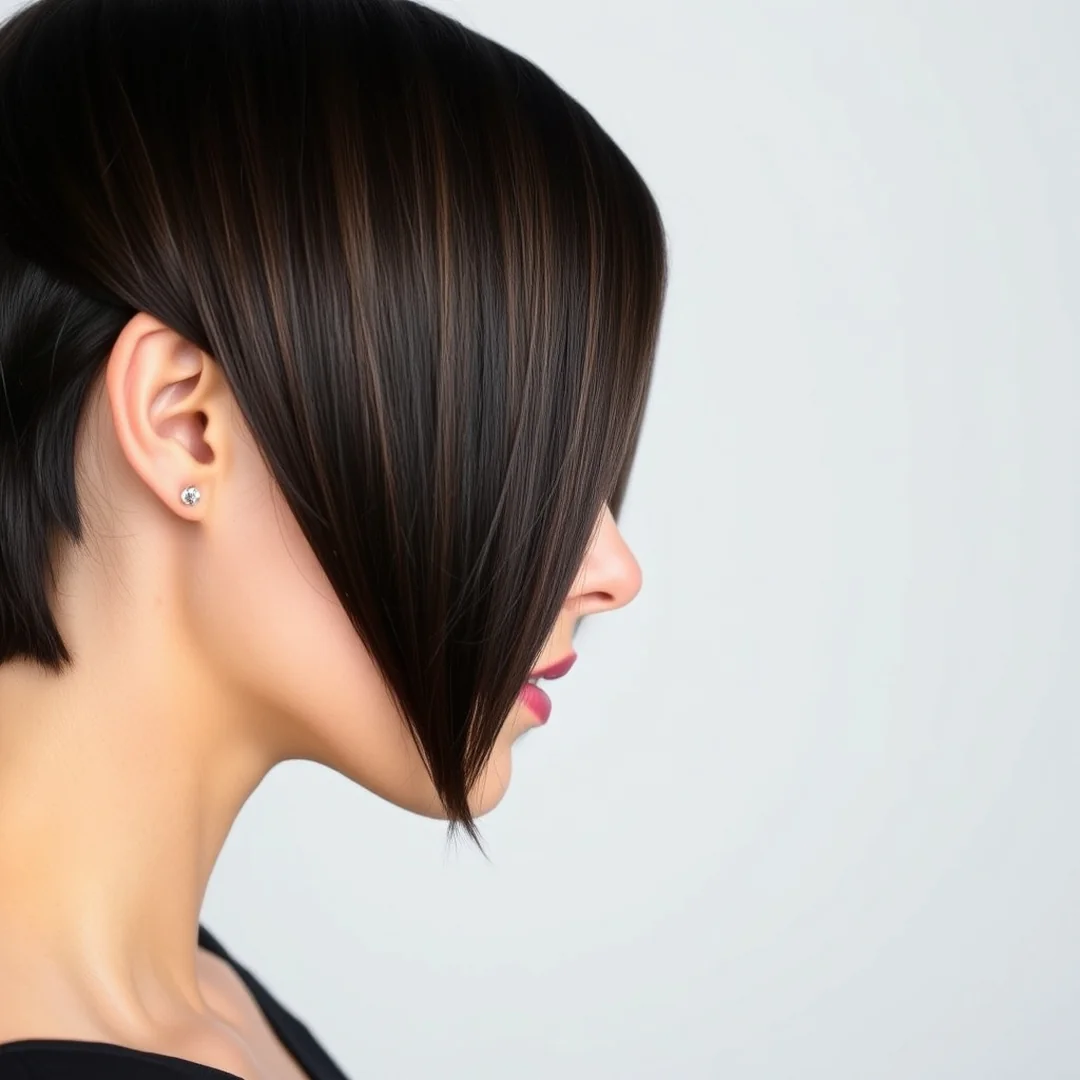 Sleek Stacked Bob - 18 Chic Short Brown Hairstyles Highlights Modern Look Now