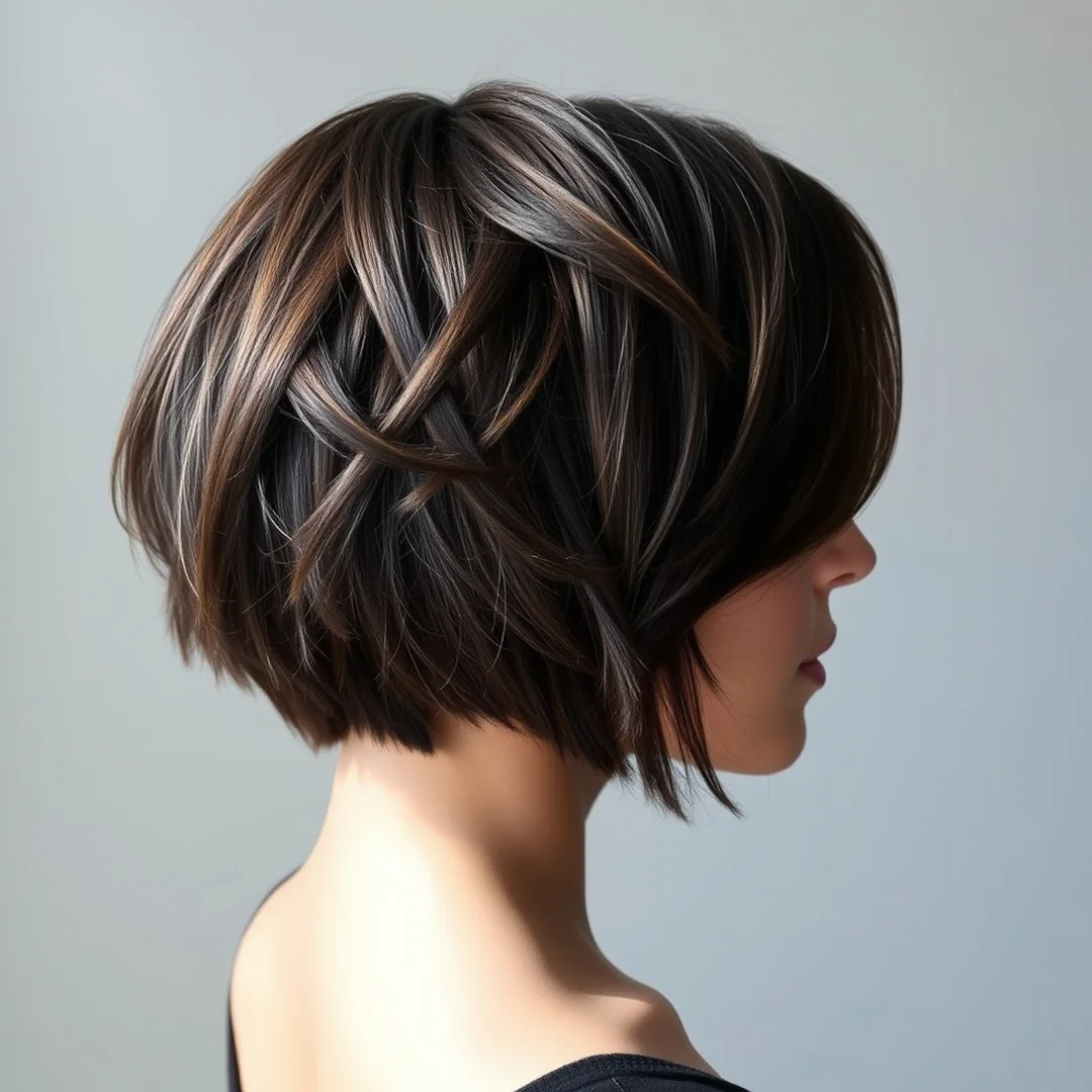 Choppy Layered Bob - 18 Chic Short Brown Hairstyles Highlights Modern Look Now