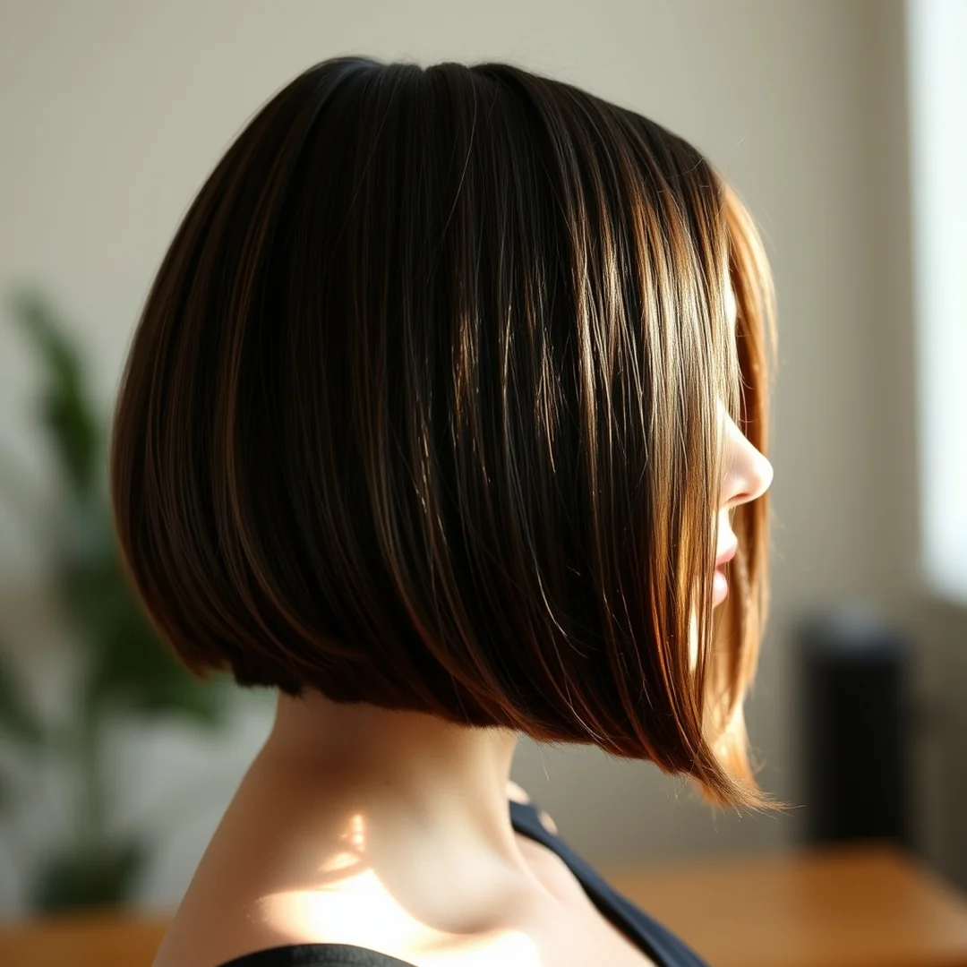 Classic Blunt Bob - 18 Chic Short Brown Hairstyles Highlights Modern Look Now