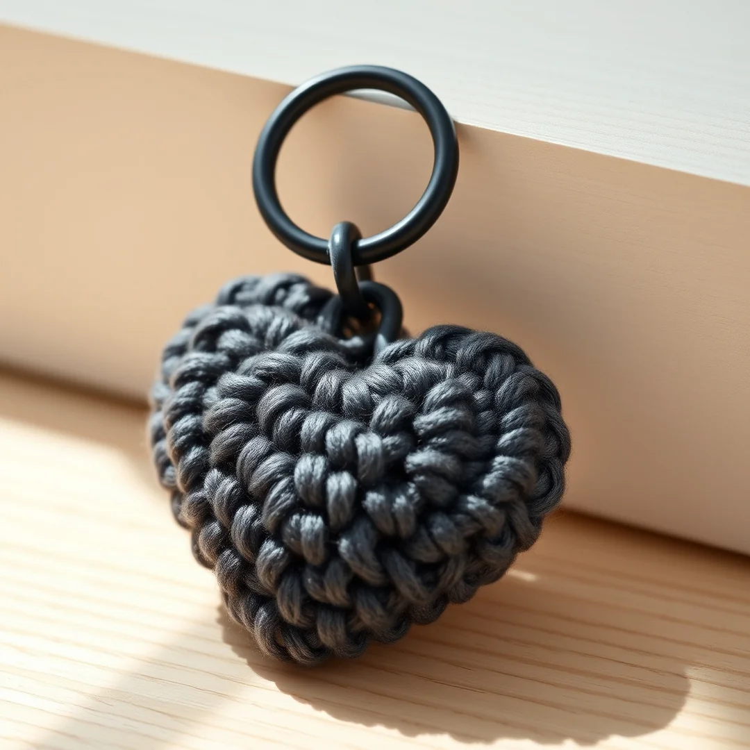 Minimalist Modern Heart - 18 Crochet Heart Keychain Designs Cute Romantic DIY Ideas