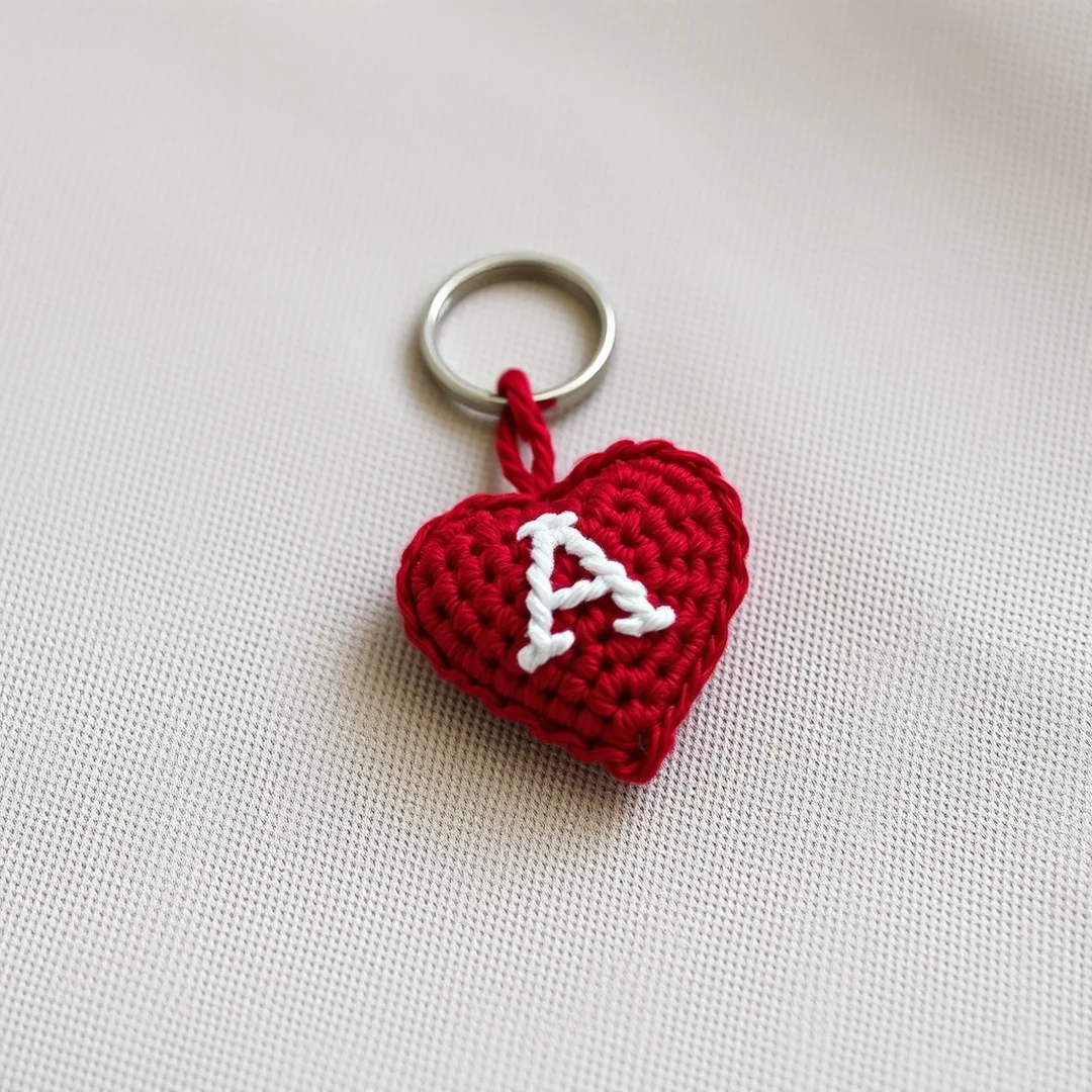 Initial Heart Keychain - 18 Crochet Heart Keychain Designs Cute Romantic DIY Ideas