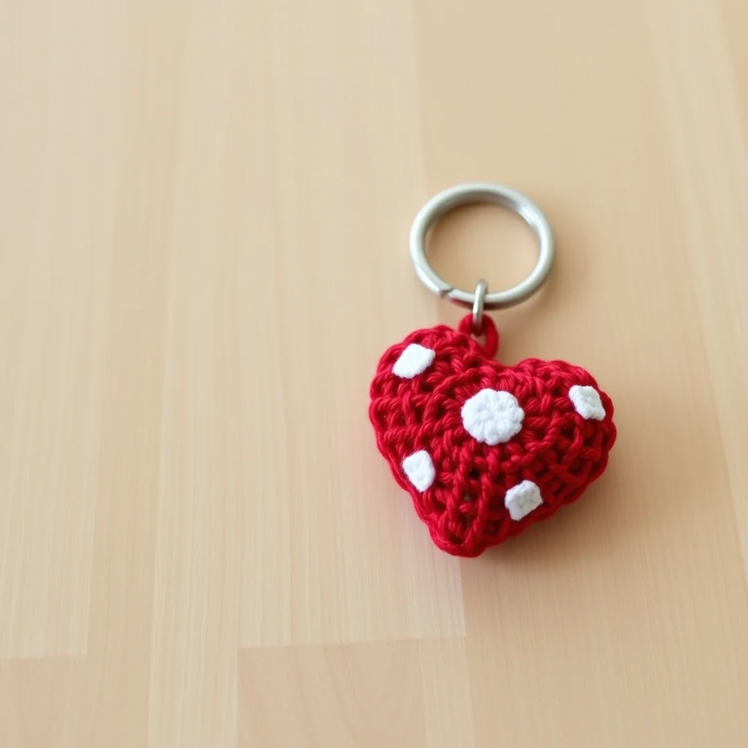 Polka Dot Heart - 18 Crochet Heart Keychain Designs Cute Romantic DIY Ideas