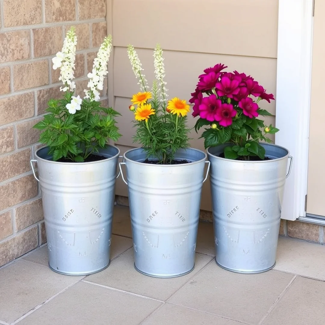 Galvanized Bucket Gardens - 18 DIY Container Gardening Ideas for Small Spaces Home