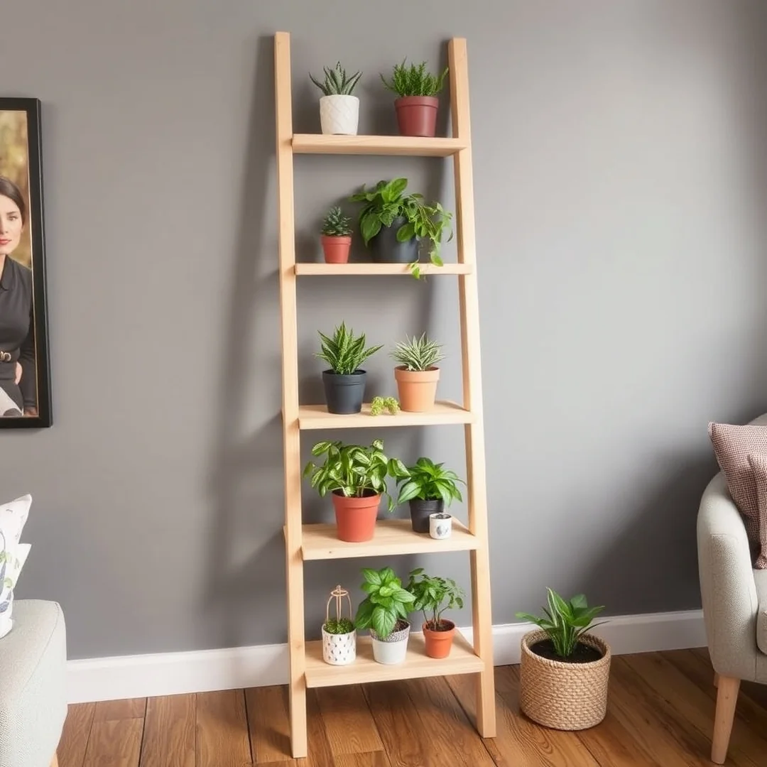 Ladder Plant Shelves - 18 DIY Container Gardening Ideas for Small Spaces Home
