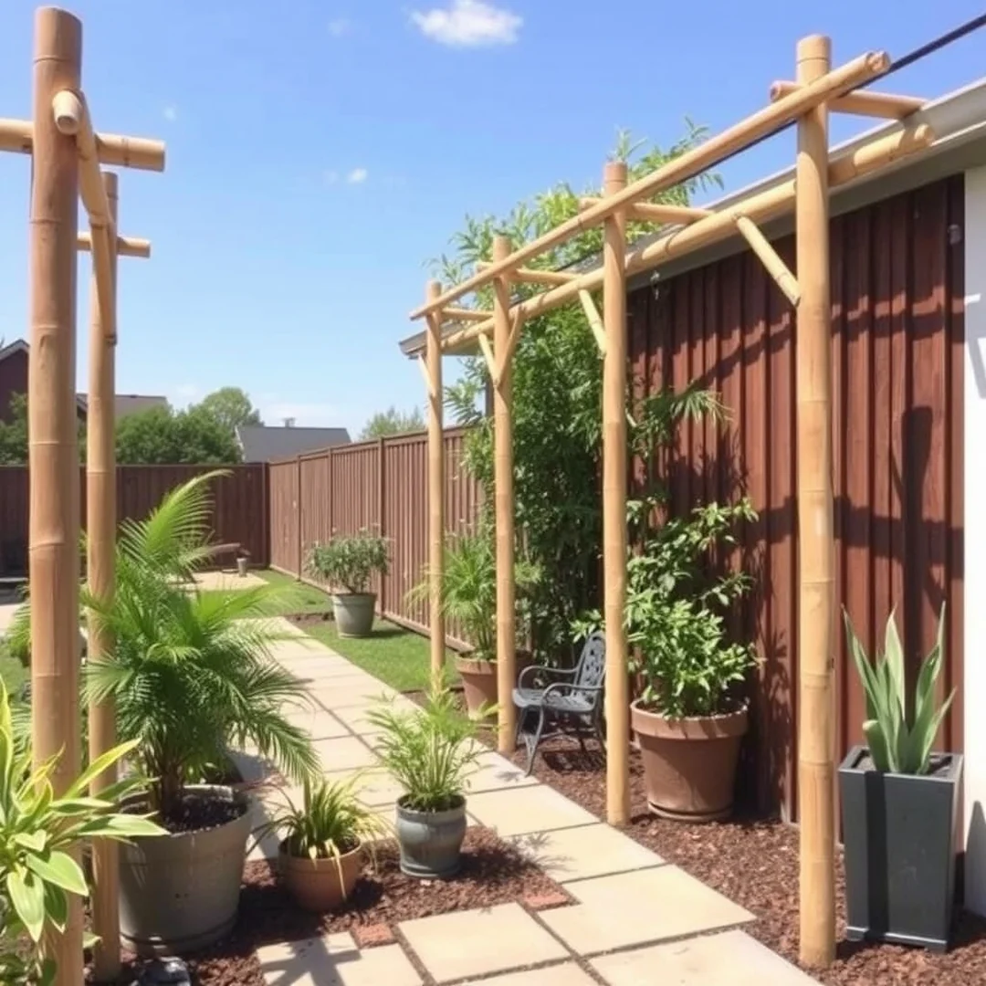 Bamboo Trellis Supports - 18 DIY Container Gardening Ideas for Small Spaces Home
