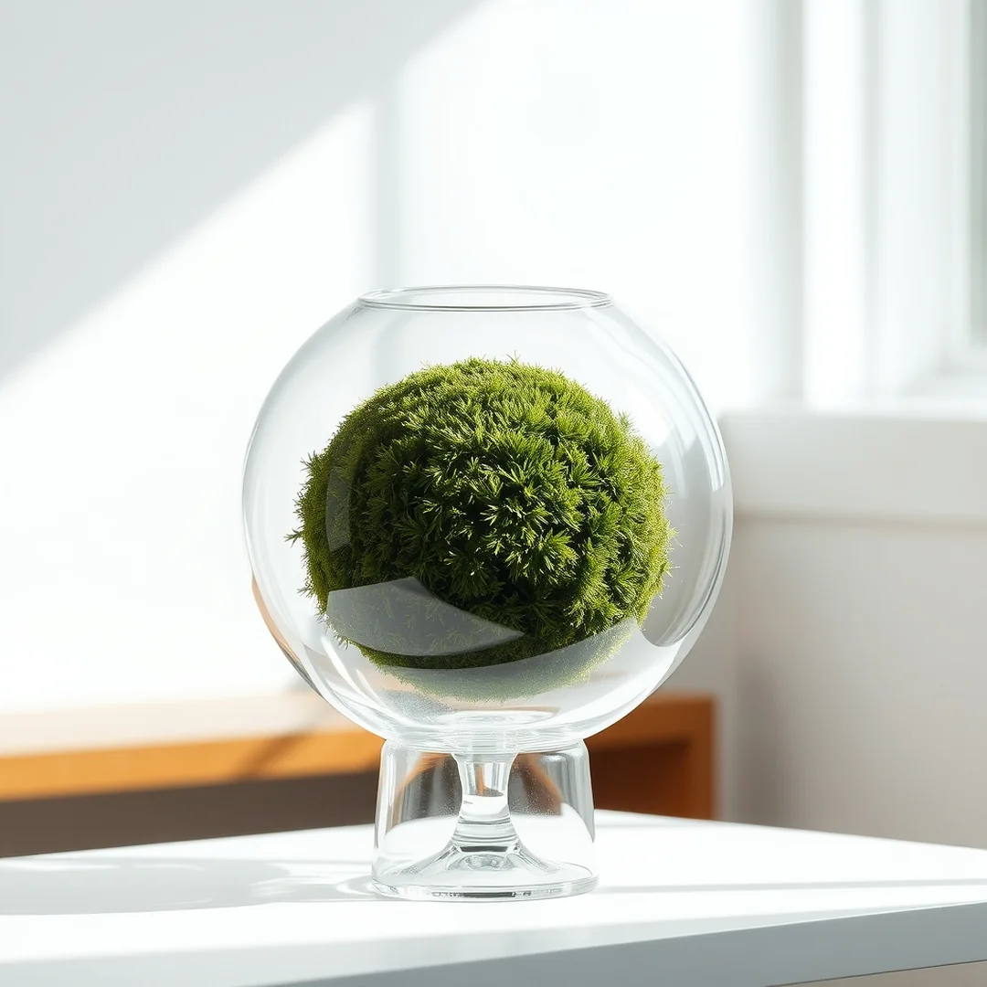 Glass Terrarium Display - 18 DIY Moss Ball Project Step by Step Beginner Guide