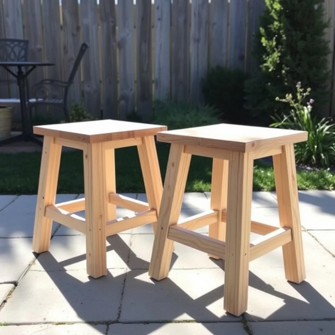 Beginner Woodworking Stools - 18 DIY Patio Furniture Set Ideas for Backyard Style