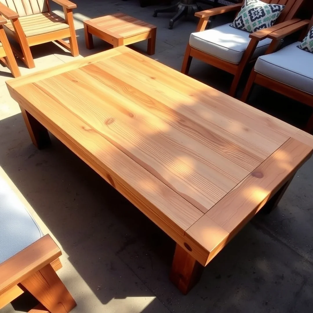 Cedar Coffee Table - 18 DIY Patio Furniture Set Ideas for Backyard Style