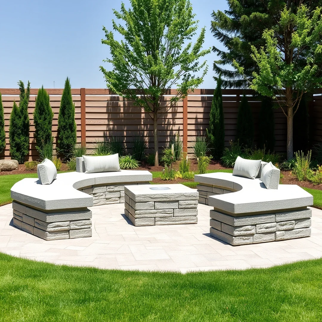 Concrete Paver Seats - 18 DIY Patio Furniture Set Ideas for Backyard Style