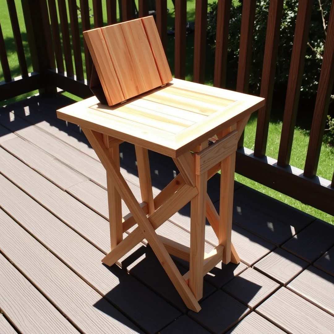 Foldable Patio Side Table - 18 DIY Patio Furniture Set Ideas for Backyard Style