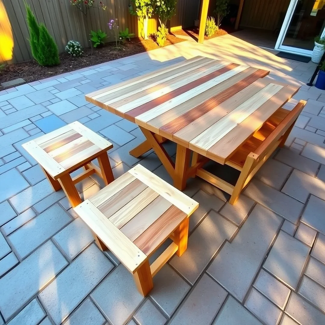 Outdoor Dining Set - 18 DIY Patio Furniture Set Ideas for Backyard Style