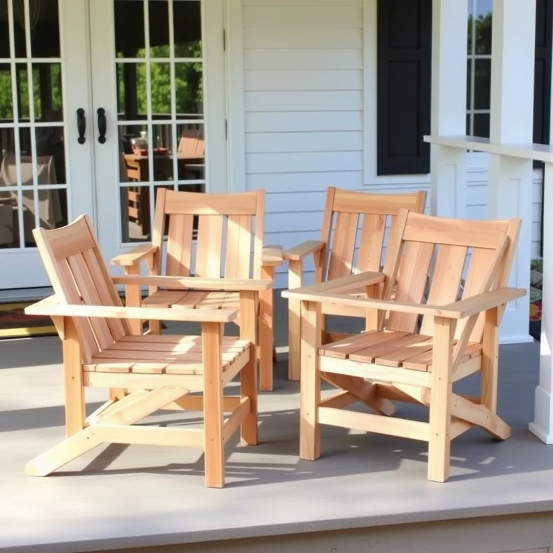 Simple Porch Chairs - 18 DIY Patio Furniture Set Ideas for Backyard Style