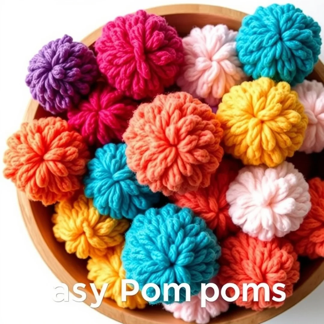 Easy Yarn Pom-poms - 18 Easy One Hour Crochet Projects for Quick Results