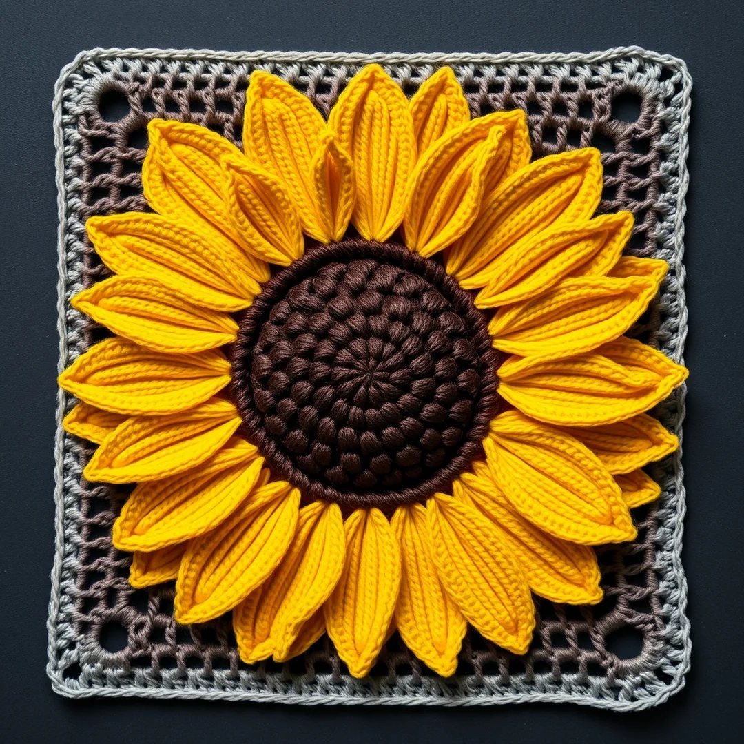 Sunflower Pixel Chart - 18 Flower Crochet Grid Pattern Ideas for Handmade Designs