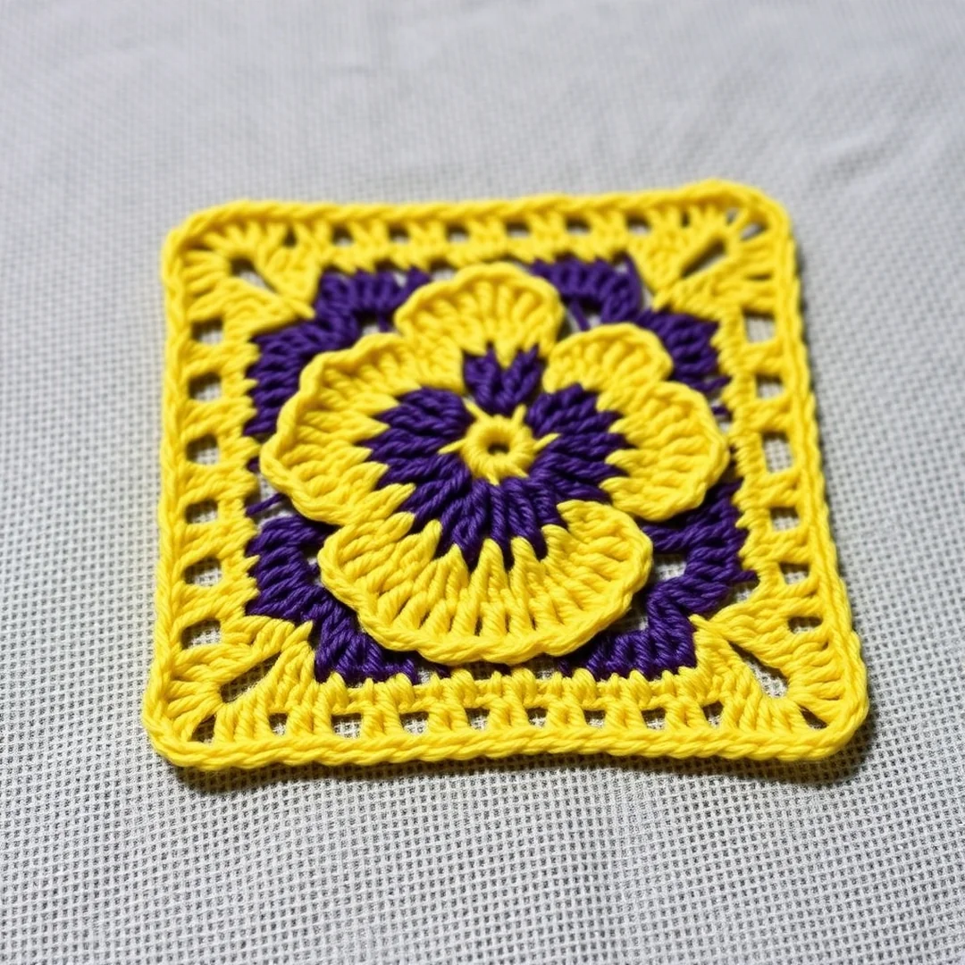 Pansy Crochet Design - 18 Flower Crochet Grid Pattern Ideas for Handmade Designs