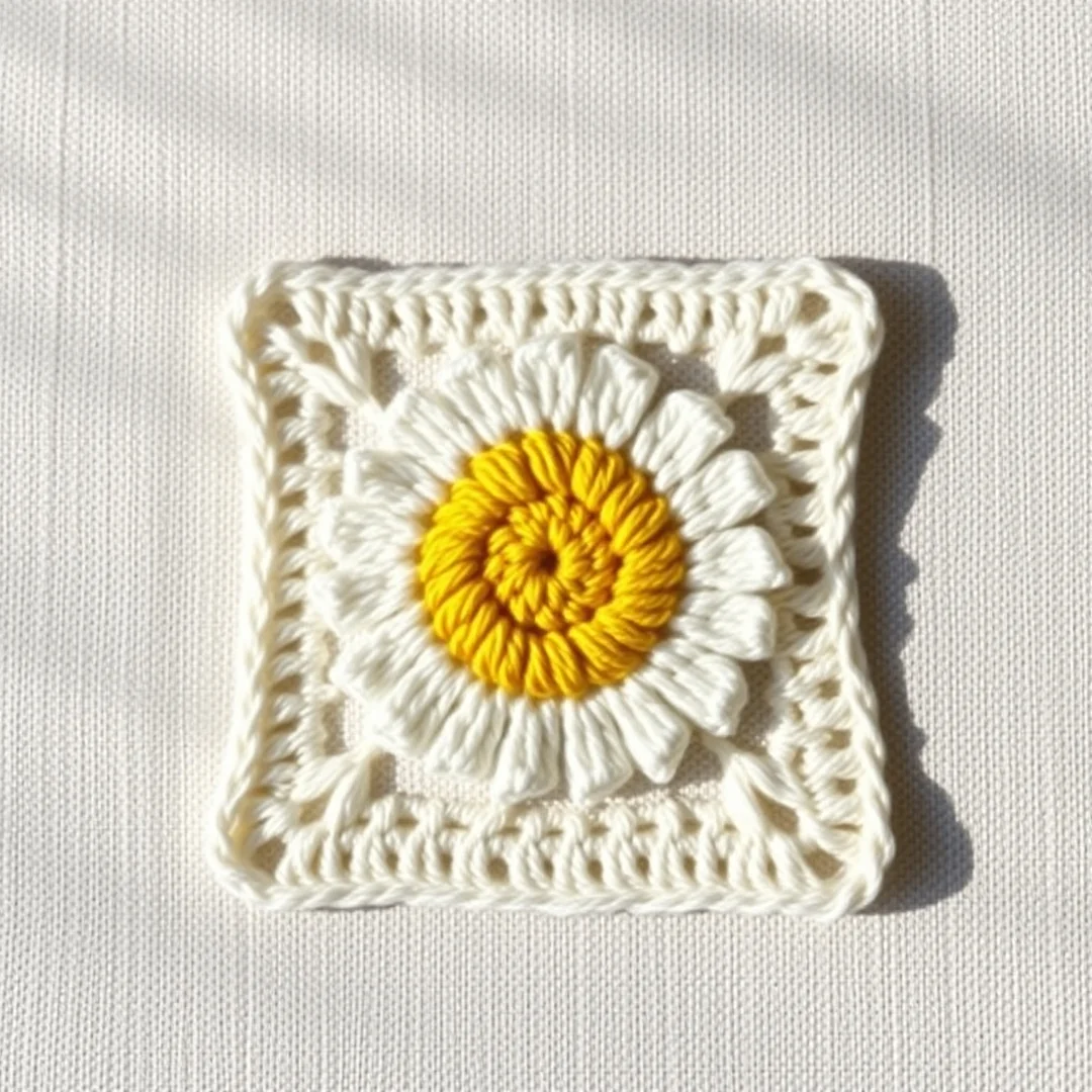 Daisy Grid Square - 18 Flower Crochet Grid Pattern Ideas for Handmade Designs