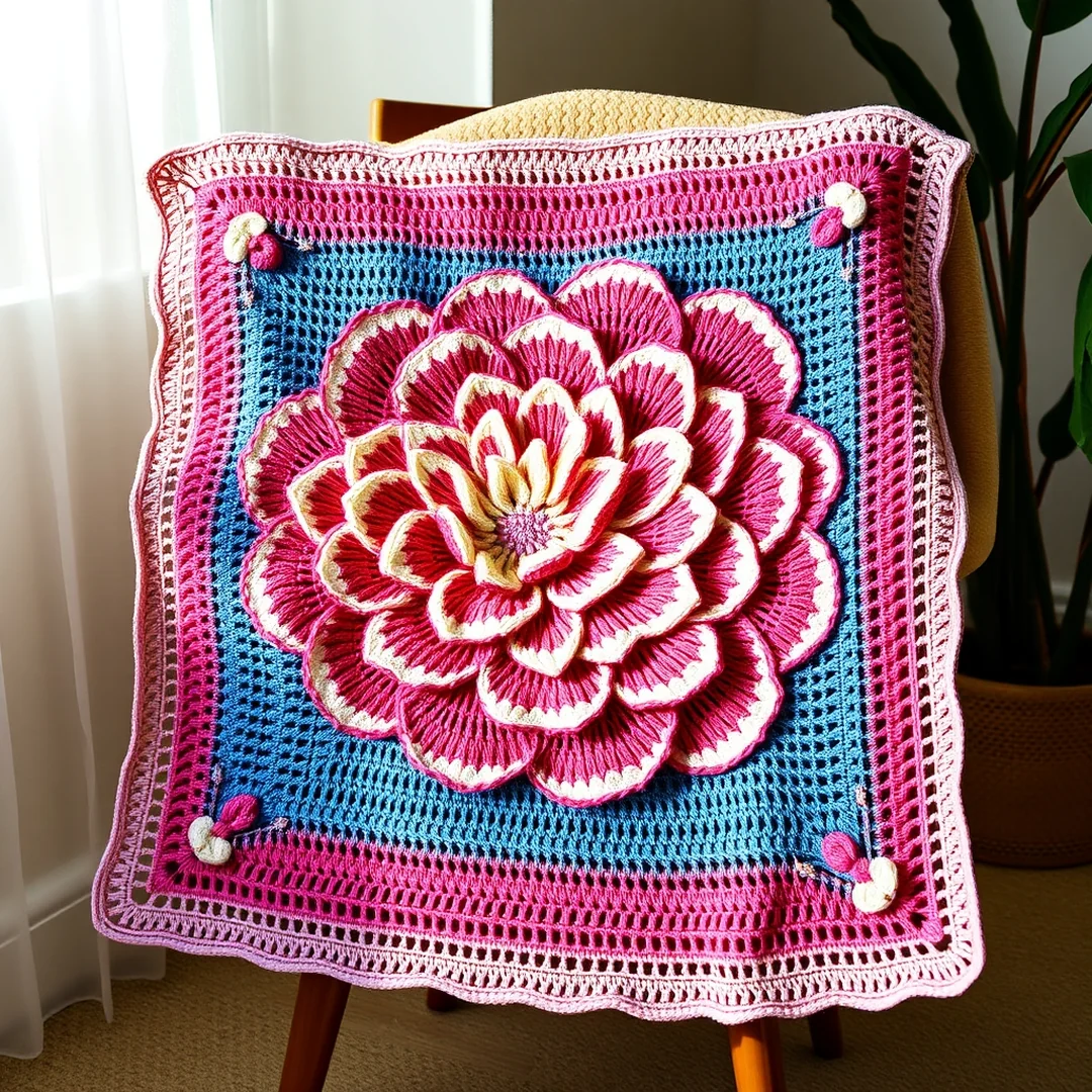 Peony Grid Chart - 18 Flower Crochet Grid Pattern Ideas for Handmade Designs
