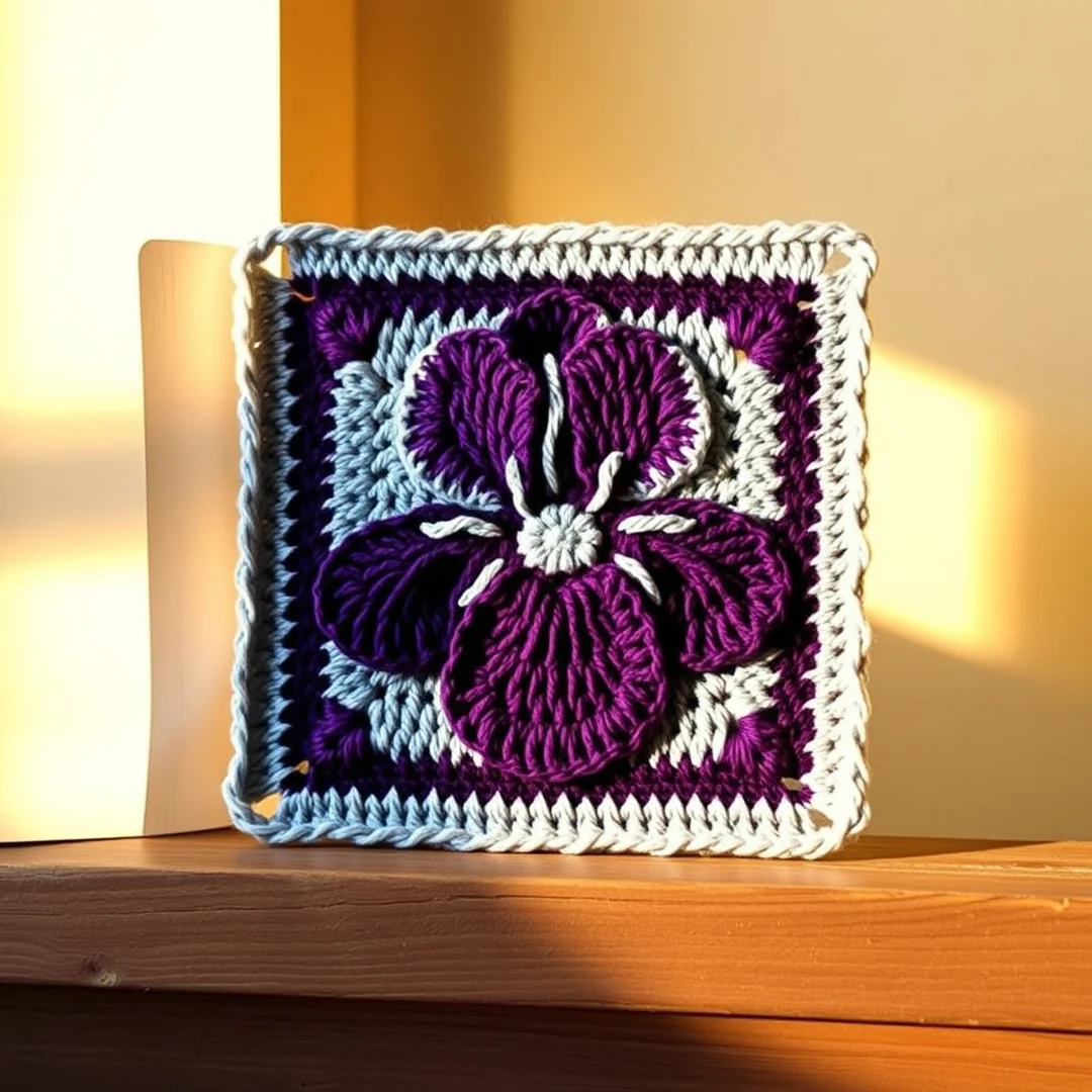 Iris Floral Grid - 18 Flower Crochet Grid Pattern Ideas for Handmade Designs