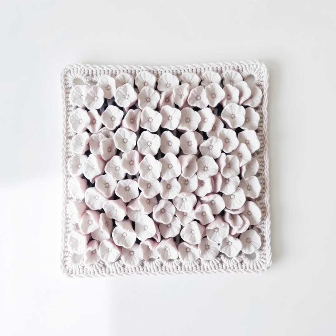 Hydrangea Flower Grid - 18 Flower Crochet Grid Pattern Ideas for Handmade Designs