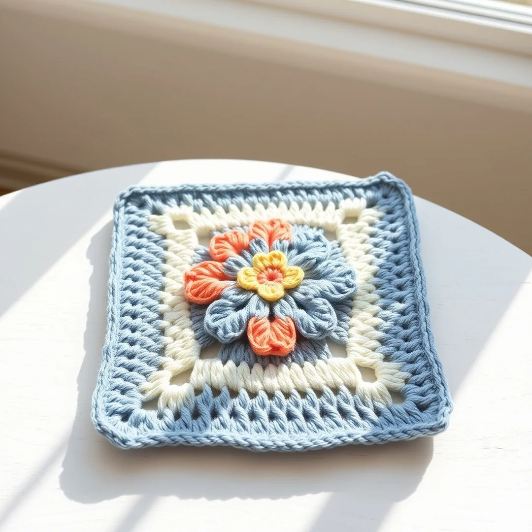 Minimalist Single Flower Grid - 18 Flower Crochet Grid Pattern Ideas for Handmade Designs