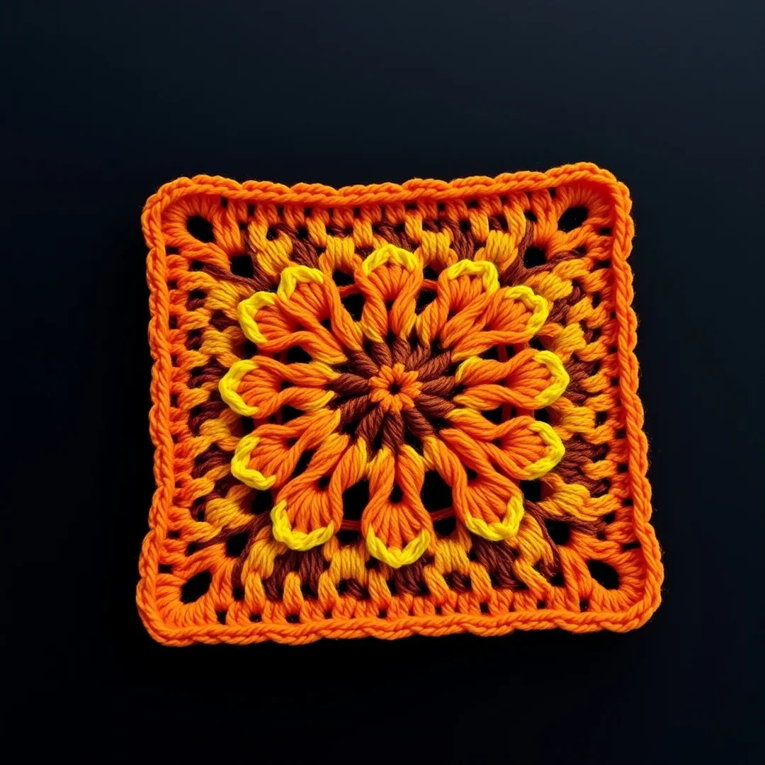 Marigold Pixel Motif - 18 Flower Crochet Grid Pattern Ideas for Handmade Designs